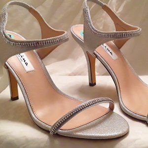 NEW Rhinestone Crystal Party Stiletto Heel Ankle Strap Sandals Shoes Evening 8.5